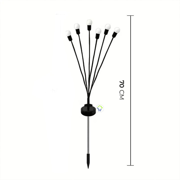 Luces de Hadas Luciérnagas x2 LED Jardín Panel Solar 6 Luces Impermeables C2003