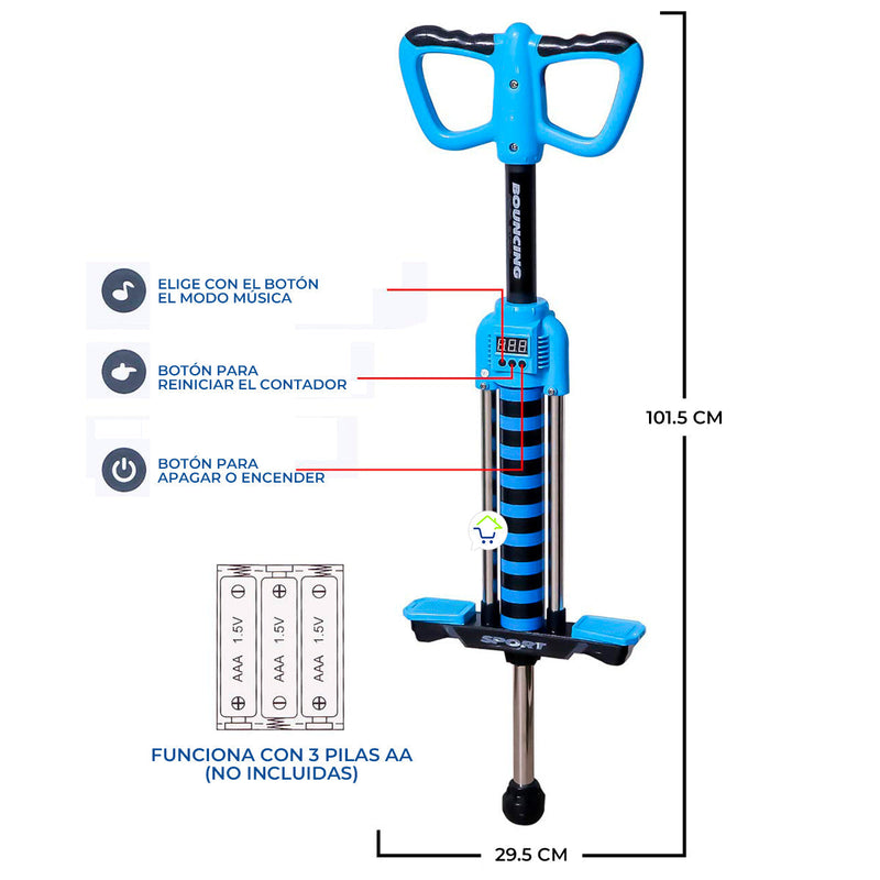 Juguete Saltarín Pogo Stick Saltador Contador Digital 658A