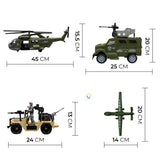 Set Militar Vehículos Avion Accesorios Juguete Niños HWM423-2