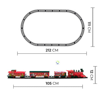 Tren Clásico 24 Piezas Luces Sonidos Infantil Árbol Navidad TCNO3