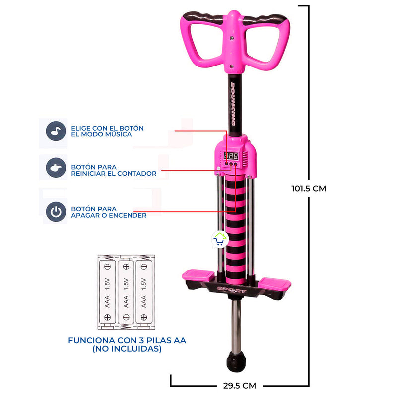 Juguete Saltarín Pogo Stick Saltador Contador Digital 658A