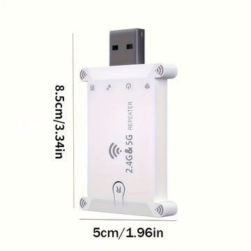 Extensor de Wi-Fi, Potenciador de Señal Wi-Fi, 1200Mbps, Banda Doble 2.4GHz y 5GHz, Fuerte Penetración de Wi-Fi, Conexión de Dispositivo con un Clic, Configuración Táctil, Cobertura Completa para tu Rango de Internet en Casa, Amplificador WiFi