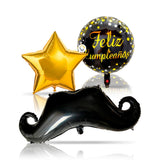 Globos Metalizados Bigote Feliz Cumpleaños Fiesta OE247