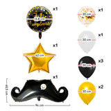 Globos Metalizados Bigote Feliz Cumpleaños Fiesta OE247