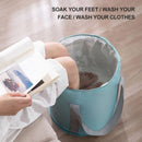 1pc Bañera Plegable para Pies Azul Claro con Asa - Portátil, Bañera de Spa de Gran Capacidad para Cuidado de Pies, Manos y Uñas, Ideal para Casa y Camping al Aire Libre, Bañera de Remojo para Pies