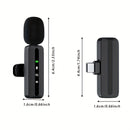 Micrófono inalámbrico de clip 2 en 1 con reducción inteligente de ruido, batería de 60H y carga USB-C de 3.5H, listo para usar en podcasts, transmisiones en vivo, reuniones, vlogging, equipo para videoblogs | Micrófono de clip compacto | Micrófono inalám