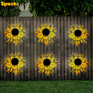 2 piezas/set, luces LED solares de proyección para pared exterior, IP65 luces para cercas con diseño metálico hueco, decorativas para patio, jardín, pasillo, terraza y escaleras, regalo exquisito para padres y amigos