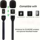 Adaptador de micrófono multifunción portátil, empuñadura para micrófono inalámbrico, adaptador de montaje manual para micrófono inalámbrico, adaptador de entrevista inalámbrica, compatible con DJI Mic 1/2 y Wireless GO II