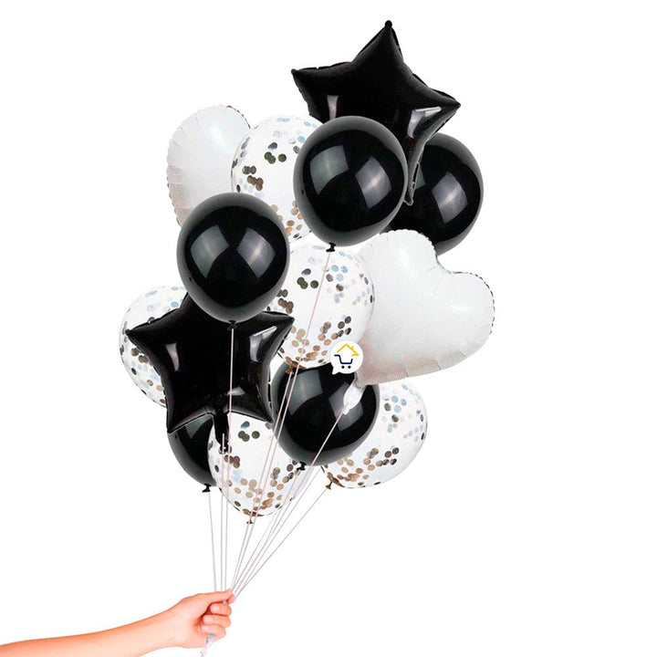 Kit Decoración Globos Estrella y Corazón Feliz Cumpleaños OE235