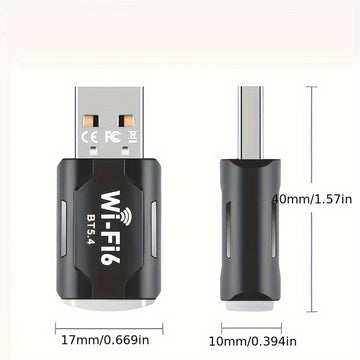 Adaptador sin varillas USB AX900 Wifi 6 2en1 Banda Dual 5.4GHz/2.4GHz para PC con Señal Estable