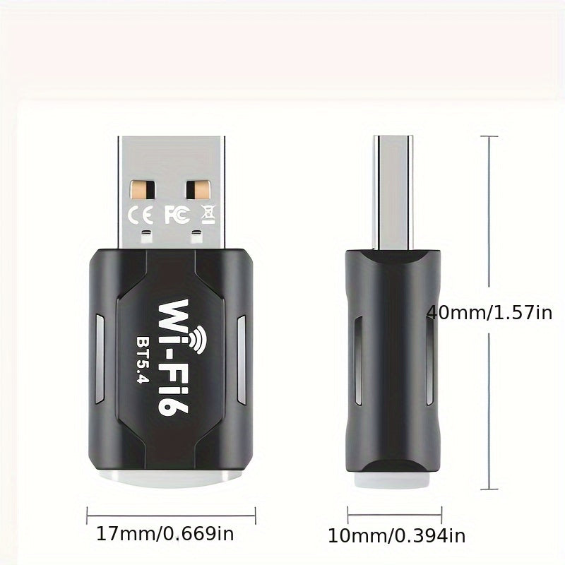 Adaptador sin varillas USB AX900 Wifi 6 2en1 Banda Dual 5.4GHz/2.4GHz para PC con Señal Estable