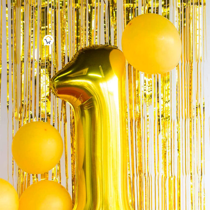 Cortina Metalizada brillante x3 Decoración Fiestas OE111