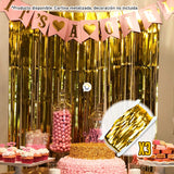 Cortina Metalizada brillante x3 Decoración Fiestas OE111