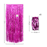 Cortina Metalizada brillante x3 Decoración Fiestas OE111