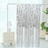 Cortina Metalizada brillante x3 Decoración Fiestas OE111