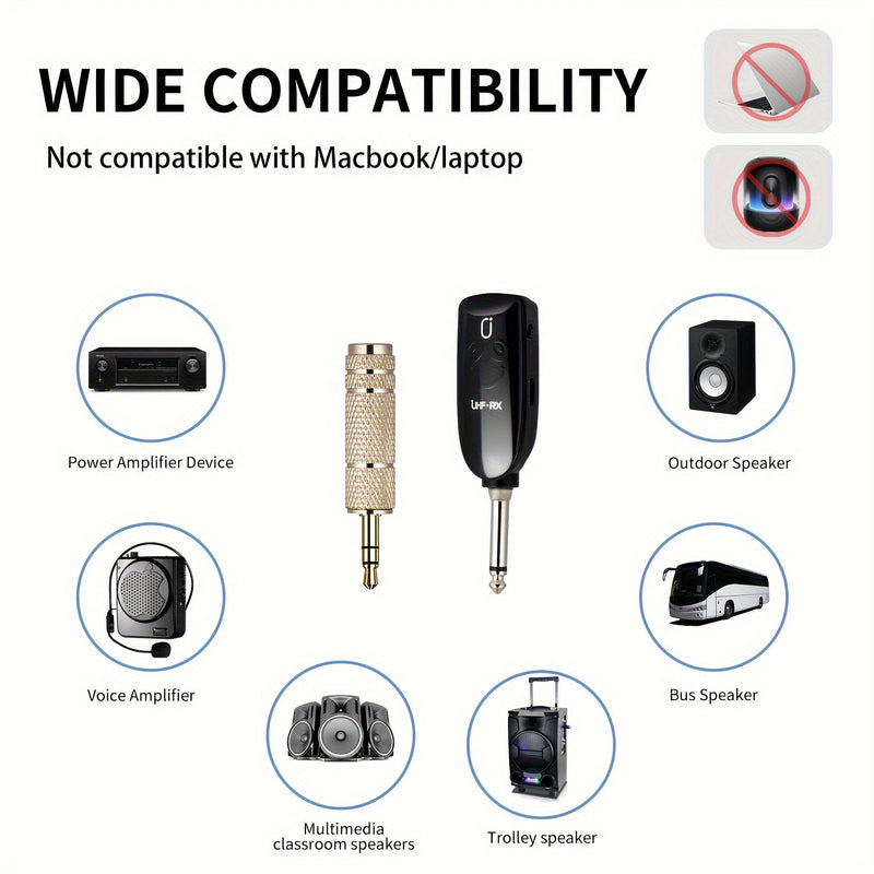 JYX Sistema de Micrófono sin varillas UHF de Alta Calidad Más Reciente, Micrófono para Saxofón con Receptor y Transmisor de Carga USB, Alcance de 160 Pies, Conectar-y-Jugar para Trompeta, Clarinete, Violonchelo, Tuba, Cuerno Francés, Alt
