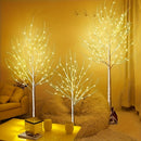 1 pieza de 121,92 pulgadas/152,4 pulgadas/182,88 pulgadas, árbol de abedul artificial con luces LED, lámpara de suelo, alimentada por USB, diseño moderno de plástico con luces blancas cálidas, ideal para el hogar, bodas, festivales, fiestas, vacaciones,