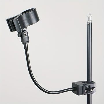 Clip de Micrófono Ajustable con Cuello de Ganso Curvado de 180° y Conector XLR, Soporte Antigolpes de Manguera Metálica Fuerte para Podcasts, Conferencias y Ponencias -