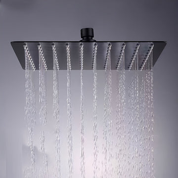 Cabezal de ducha metálico de 10 pulgadas con jets corporales, sistema de ducha de lluvia rectangular montado en la pared, estilo de hotel empotrado en el techo para spa de baño