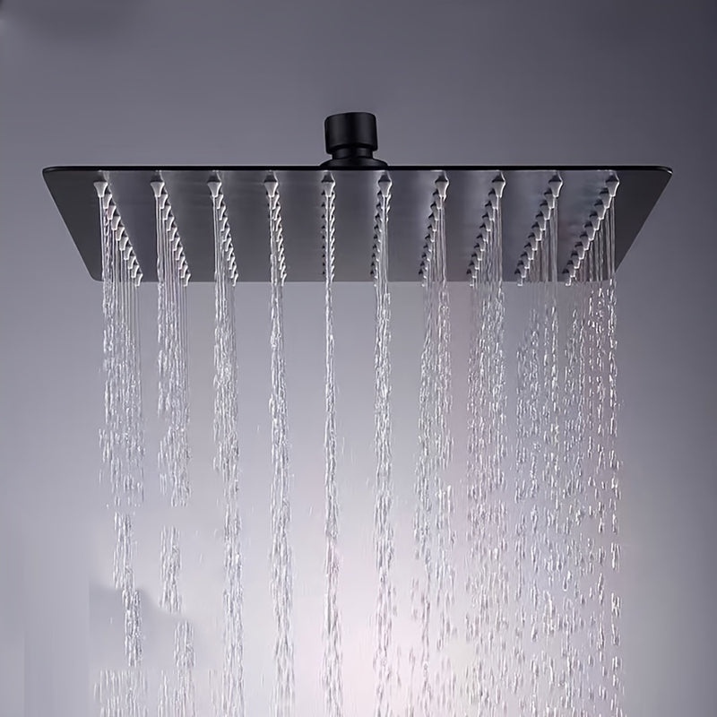 Cabezal de ducha metálico de 10 pulgadas con jets corporales, sistema de ducha de lluvia rectangular montado en la pared, estilo de hotel empotrado en el techo para spa de baño