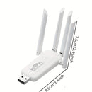Un repetidor de cuatro esquinas con diseño negro y blanco, que opera a una frecuencia única de 300 Mbps, es ideal para una cobertura extensa. Este amplificador de señal de Wi-Fi es perfecto para oficinas con baja intensidad de datos, así como edificios r