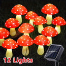 Luces solares de hongos para exteriores, 8 modos de iluminación decorativa para jardín, diseño de lunares rojos y blancos, luces LED para patio, pasillos, decoración de bodas, fiestas y días festivos, luces para jardín
