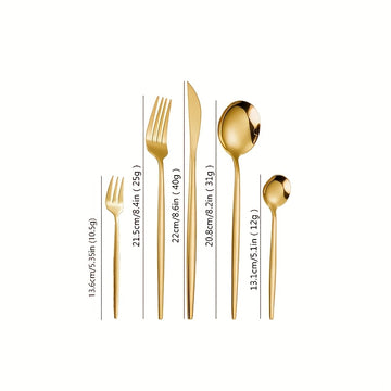 Juego de cubiertos de acero inoxidable, 30 piezas - Tenedores, cucharas y cucharitas para postres, ideal para hogar y restaurante