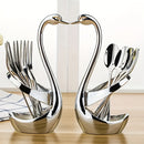 Soporte para cubiertos en forma de cisne de acero inoxidable 304, diseño elegante, sin tenedores ni cucharas, ideal para uso en catering o en el hogar, 1 unidad