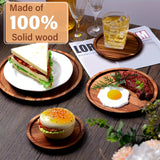 Plato De Madera De Acacia, Bandeja Redonda De Madera Para Servir Aperitivos, Frutas, Postres, Vajilla Rústica, Accesorios De Cocina Y Comedor, Decoración De Mesa