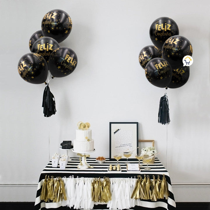 Globos Feliz Cumpleaños X12 Decoración Fiestas SMD12