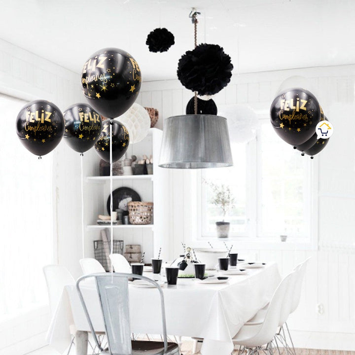 Globos Feliz Cumpleaños X12 Decoración Fiestas SMD12