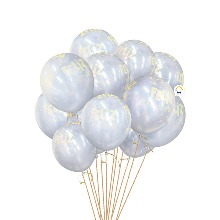 Globos Feliz Cumpleaños X12 Decoración Fiestas SMD12