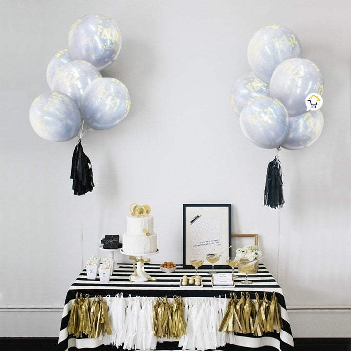 Globos Feliz Cumpleaños X12 Decoración Fiestas SMD12