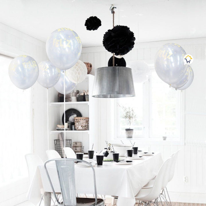 Globos Feliz Cumpleaños X12 Decoración Fiestas SMD12