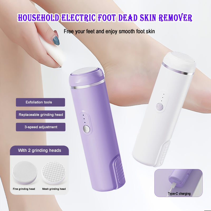 Eliminador de pies muertos, suave, recargable por USB, ajustable a 3 velocidades, eliminación de queratina, adecuado para el hogar, cuidado de uñas, mini manicura portátil.