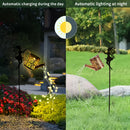 1 Luz solar para jardín con aspersor y luces LED, decoración metálica exterior ideal para césped, patio y fiestas, regalo perfecto para mamá, vecinos y amigos
