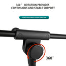 Soporte de Micrófono Trípode Resistente con Brazo Ajustable - Soporte Profesional para Estudio y Directos, Construcción Inclinada en Tubo, Base Horizontal para Suelo - Compatible con Clip de Micrófono para Grabación en Casa, Podcasting, Bodas, Conciertos