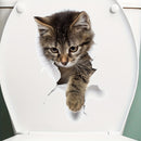 Calcomanía 3D de gato gris para baño, diseño de gatito juguetón, decoración impermeable para baño, 19.99x30.0 cm, adhesivo autoadhesivo para fácil instalación, removible