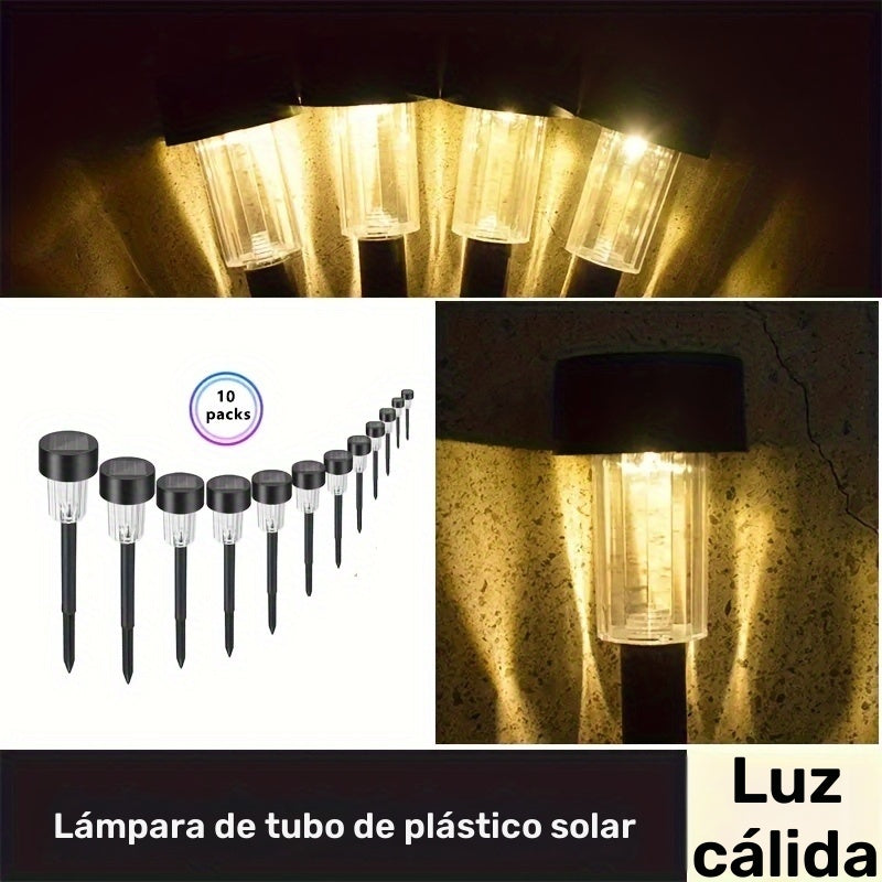 10 luces solares para jardín, exteriores y patio, ideales para caminos, terrazas, césped, pasillos y entradas