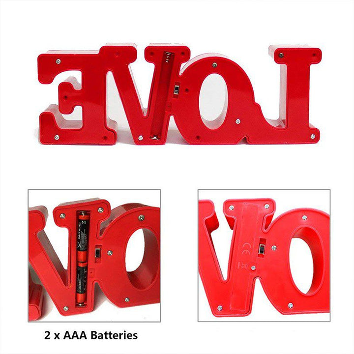 Lámpara Decorativa 3D Luz Led Letra Love Hogar Romántico RF 195