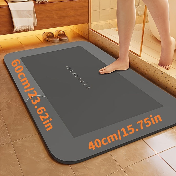 Alfombra de baño de lodo de diatomeas súper absorbente - Alfombra de piso de secado rápido, suave y cómoda, ideal para baños, duchas, lavanderías, dormitorios, salas, entradas y cocinas, lavable a máquina y a mano