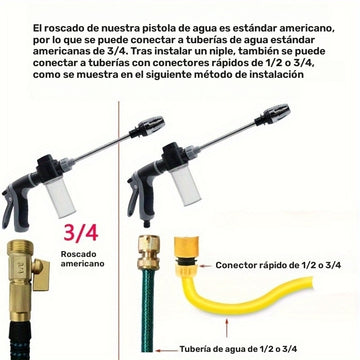 Lavadora de alta presión Lightning | Pistola de agua portátil, fuerza de pulverización 2x más fuerte, fácil de usar para mujeres/ancianos, mango antideslizante, ideal para lavado de autos y riego de plantas, herramienta de riego de plantas | Mango ergonó