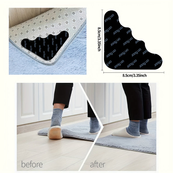 Alfombrillas Antideslizantes Lavables y Reutilizables para Alfombras de Área, Sujeta-Alfombra Autoadhesivo Doble Cara para Suelos de Madera y Azulejos con Cinta Pegajosa para Mantener las Alfombras Planas