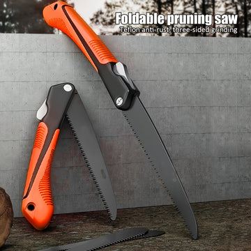 Sierra Plegable Multifuncional: Una Sierra Manual Rápida para Madera, Bambú, Tubos de Plástico, Podar Árboles Frutales, Reparaciones del Hogar, Carpintería y Corte de Metales