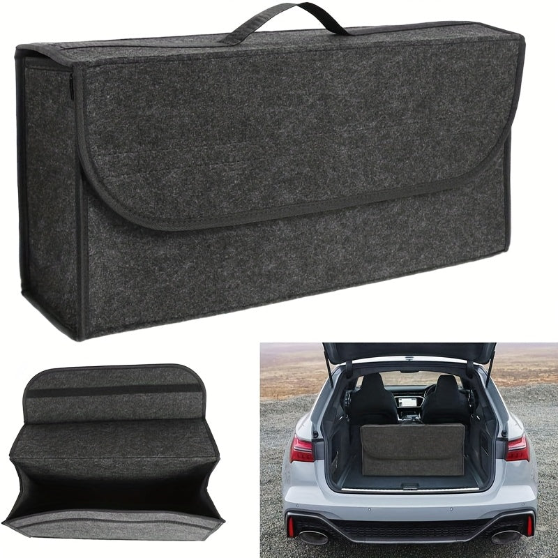 Caja de almacenamiento para maletero de coche, caja de almacenamiento portátil para interior de coche, caja de almacenamiento plegable de tela de lana, contenedor de almacenamiento y organización para vehículos, adecuado para SUV, camiones, furgonetas y