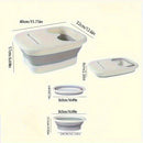 Baño de Pies Portátil Plegable - Sin Necesidad de Electricidad, Construcción Robusta en Plástico Grueso con Tapa - Bañera Compacta para Hogar, Viajes y Baño - Regalo Ideal para Padres, Cumpleaños o Inauguración de Casa - Diseño Ahorrador de Espacio, Fáci