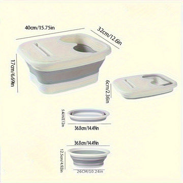 Baño de Pies Portátil Plegable - Sin Necesidad de Electricidad, Construcción Robusta en Plástico Grueso con Tapa - Bañera Compacta para Hogar, Viajes y Baño - Regalo Ideal para Padres, Cumpleaños o Inauguración de Casa - Diseño Ahorrador de Espacio, Fáci