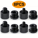 8 piezas de adaptadores de rosca para micrófono, juego de adaptadores de rosca para micrófono, 5/8 hembra a 3/8 macho y 3/8 hembra a 5/8 macho, 5/8 hembra a 1/4 macho y 1/4 hembra a 5/8 macho Adaptador de rosca de tornillo para micrófono Eid Al-Adha Muba