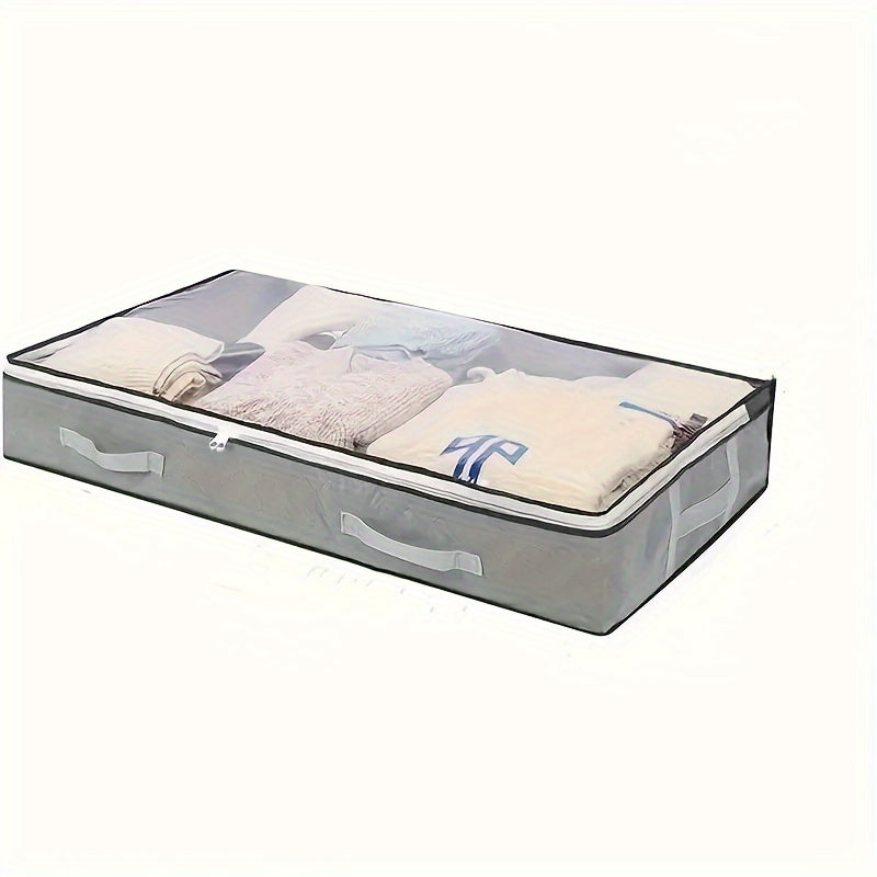 Bolsa de almacenamiento de viaje útil, Bolsa de protección de ropa conveniente. Bolsa de almacenamiento bajo la cama, 1pc, Gran capacidad de tela no tejida, Organizador de ropa y edredón con asas, Organización plegable de dormitorio, Almacenamiento bajo