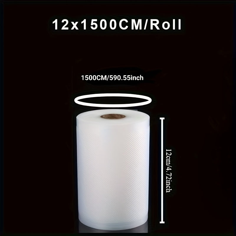 Rollo de Bolsas para Sellador al Vacío para Máquina de Envasado al Vacío Sous Vide, Bolsas de Almacenamiento de Alimentos al Vacío de 1500cm de Largo